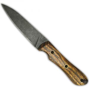 Smith & Sons Bandit Darkened Fixed Blade, Oiled Bocote Hunting Knife